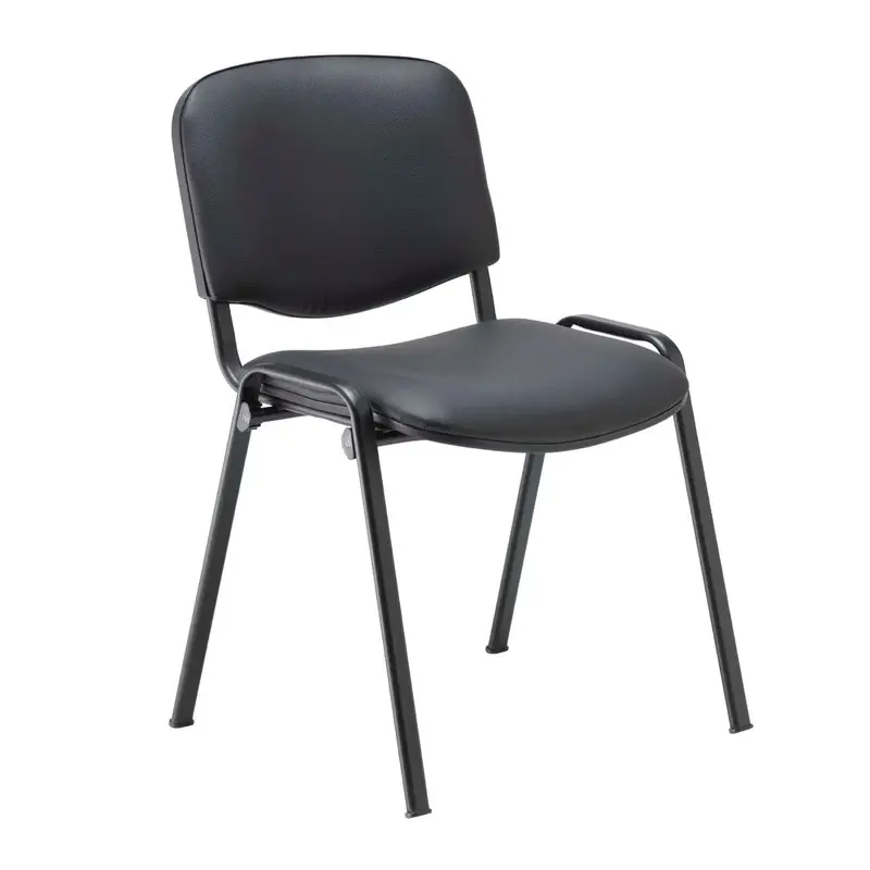 Club Chair Black PU Leather – Modern Reception, Waiting Room & Office Lounge Chair