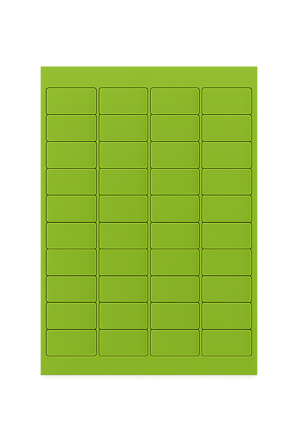 EU30018GM 40 Per A4 Sheet  45.7mm x 25.5mm Matt Green Coloured Laser Labels 100 sheet per pkt (4000 labels)
