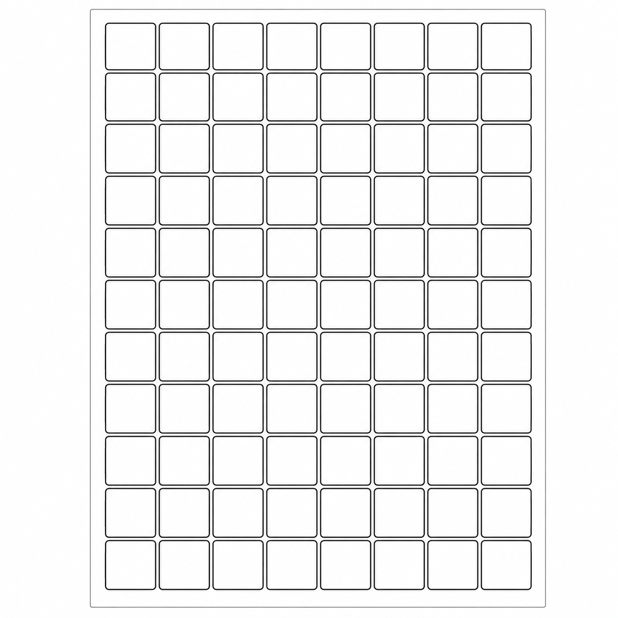 EU30052 80 Per Sheet White Laser Labels 20mm x 25mm 100 Sheets Per Box (8000 labels)