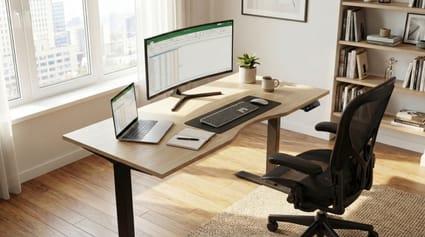 AV8-PILOT-DESK/BLK + Top: E-25-DPS1280/UO