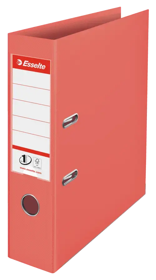 Esselte No.1 Colour'Breeze Lever Arch File PP, Coral - Outer Carton of 10 628431