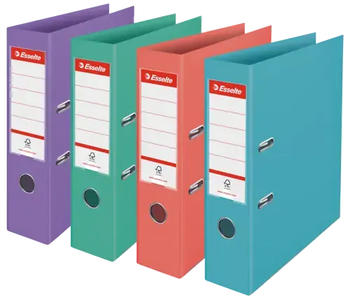 Esselte CoulourIce Lever Arch File A4, Polypropylene, 75mm, Assorted Pastel Shade- Outer carton of 10 626214