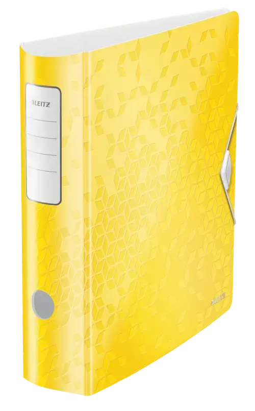 Leitz 180° Active WOW Light Polyfoam Lever Arch File 80mm A4 Yellow Pack of 5 11060016