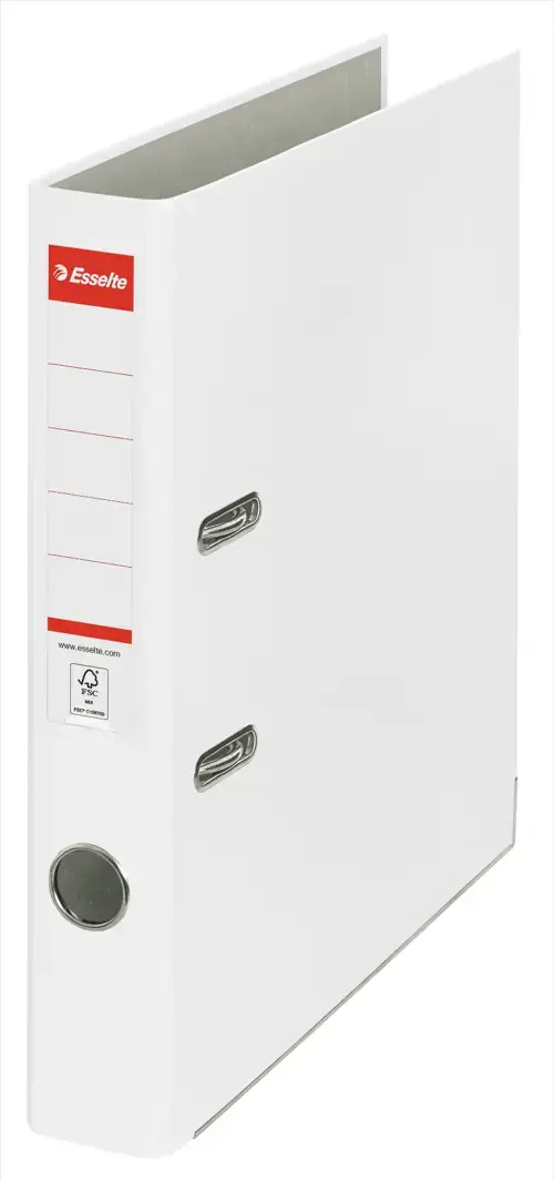 Esselte A4 Lever Arch File, White, 50mm, PP, Pack of 25, 81190