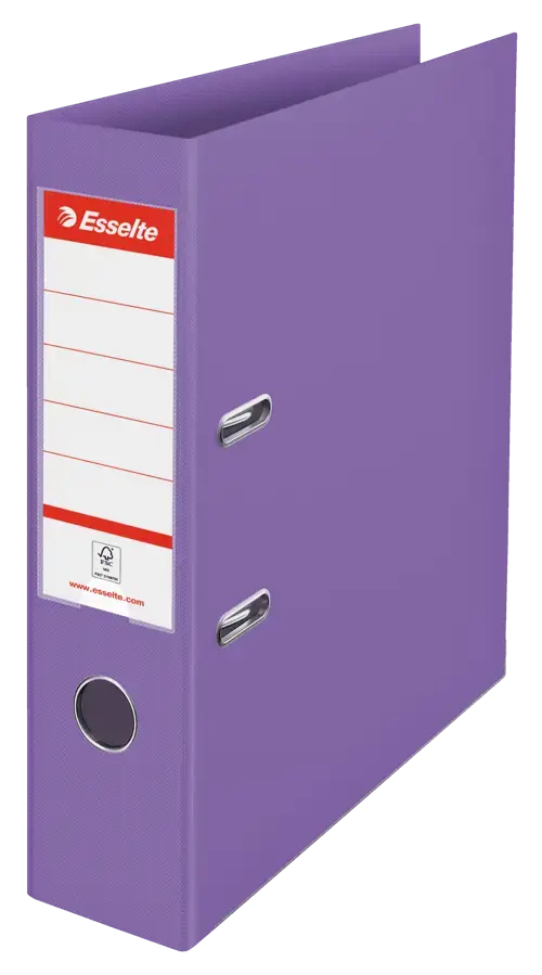 Esselte CoulourIce Lever Arch File A4, Polypropylene, 75mm, Lavander- Outer carton of 10 628430