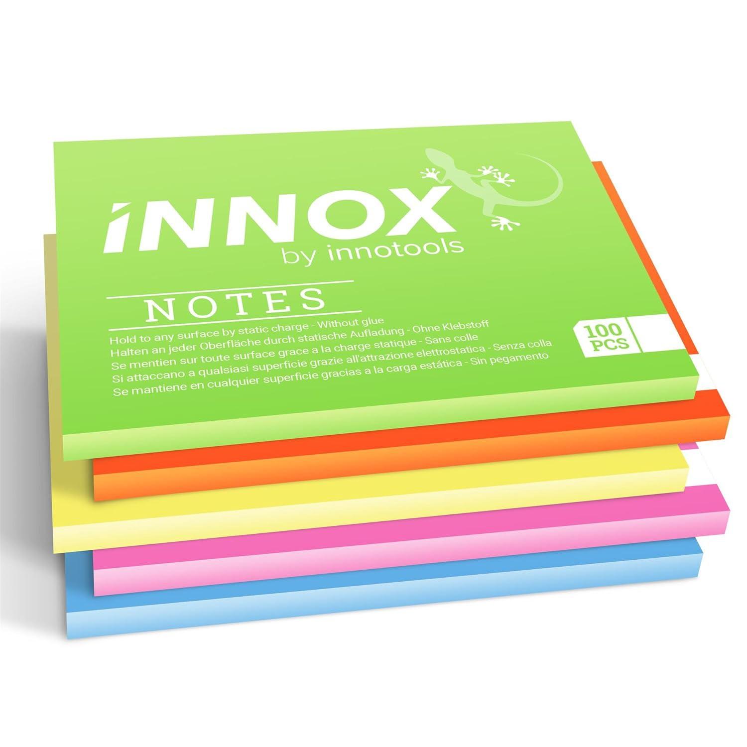 Innox Notes Electrostatic Self-Adhesive Sticky Notes 10x7cm, 500 Sheets Pack of 5