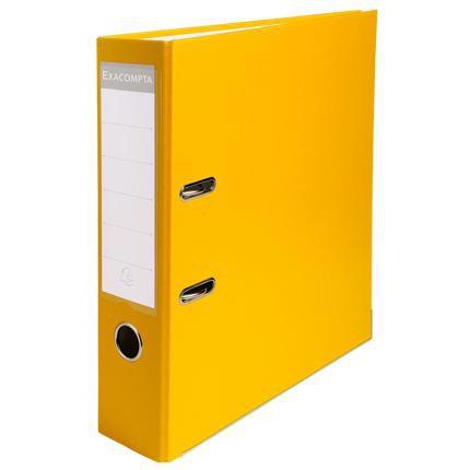 Exacompta Ref 918404B Yellow Polypropylene Spine Lever Arch File -75mm Spine -80mm Ring