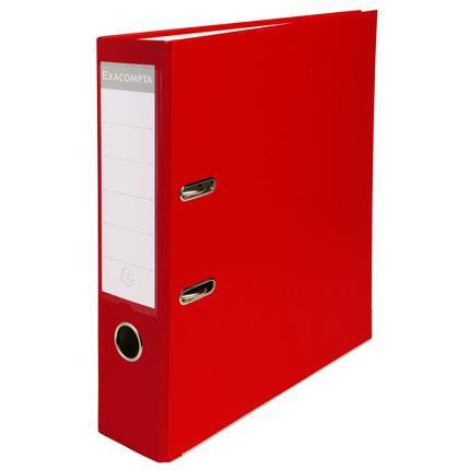 Exacompta Ref 918403B Red Polypropylene Spine Lever Arch File -75mm Spine -80mm Ring