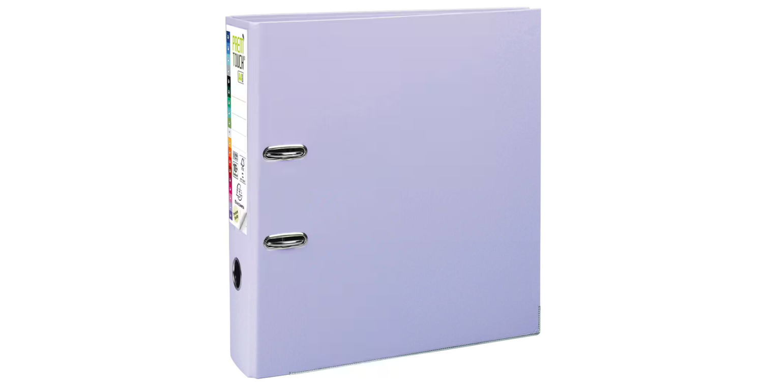 Exacompta - Ref - Prem'Touch PVC A4 Lever Arch File 70mm Spine, 75mm FSC-Certified -Lilac Cover - Pack of 10