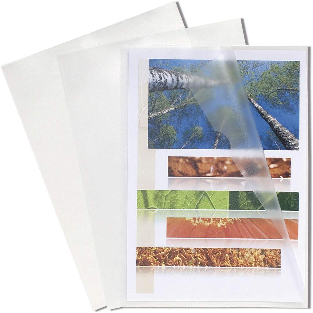 Exacompta - 58500E - Grained PP Cut Flush Folders (Pack of 100) - 220 x 310mm in Size, Suitable for A4 Documents, 120 Micron Polypropylene, L-Shaped Opening - Crystal Clear