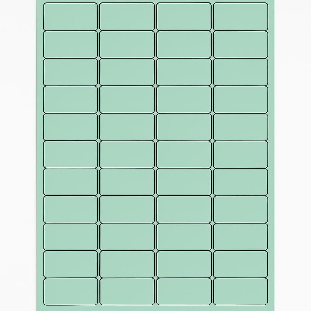 EU30019BM 65 Per A4 Sheet 38.1mm x 21.2mm Fluorescent Matt Blue Coloured Laser Labels 6500 Labels 100 Sheets Per Box