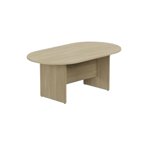 Kito 1800 x 1000 mm Urban Oak Panel Legs, Urban Oak Top, Oval Meeting Table