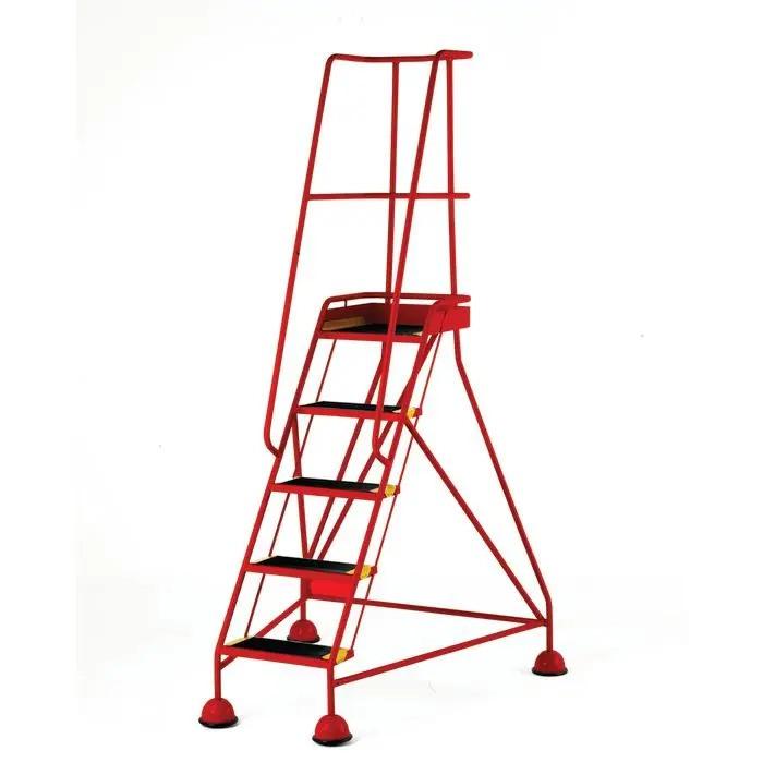 Mobile Cup Steps Kitemarked to EN131-7 Number of Treads Including Platform 5 Colour Red Tread Material Rubber