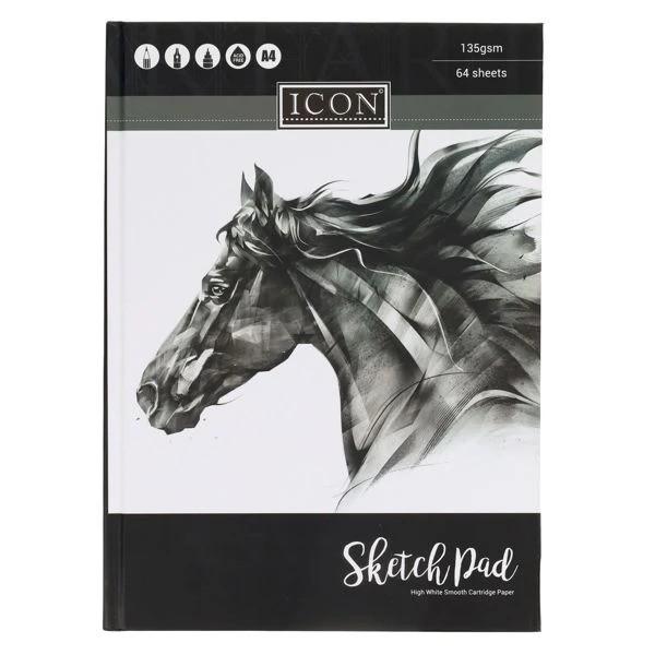 ICON A4 135gsm HARDCOVER SKETCH BOOK 64 SHEET