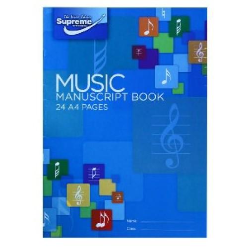 Supreme Music Manuscript Book Large A4 100gsm 24 Page MM-1559