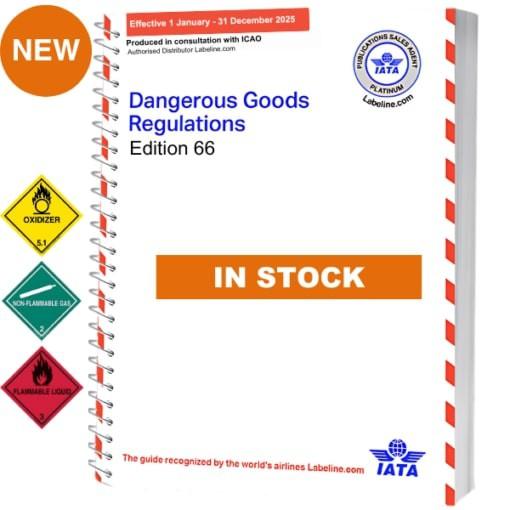 IATA Dangerous Goods Regulations 66th Edition 2025, English, Spiral Bound