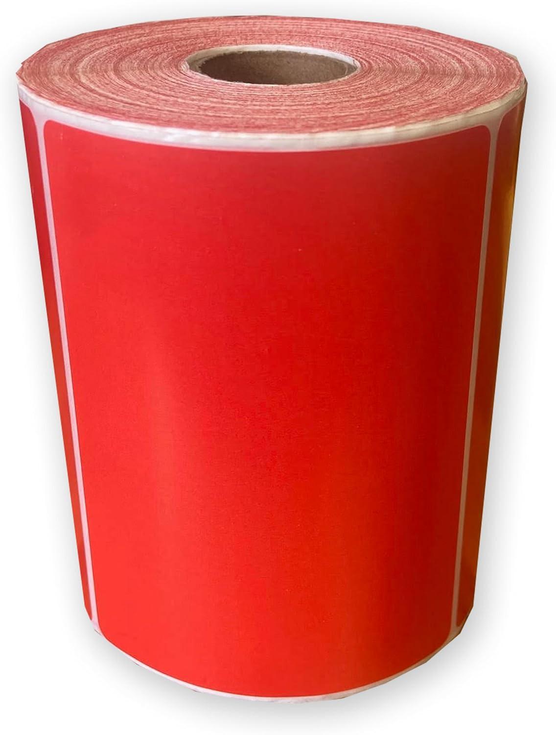 Direct Thermal Label 100mm x 76mm (4X3) Red Labels 25mm Core 500 Labels Per Roll