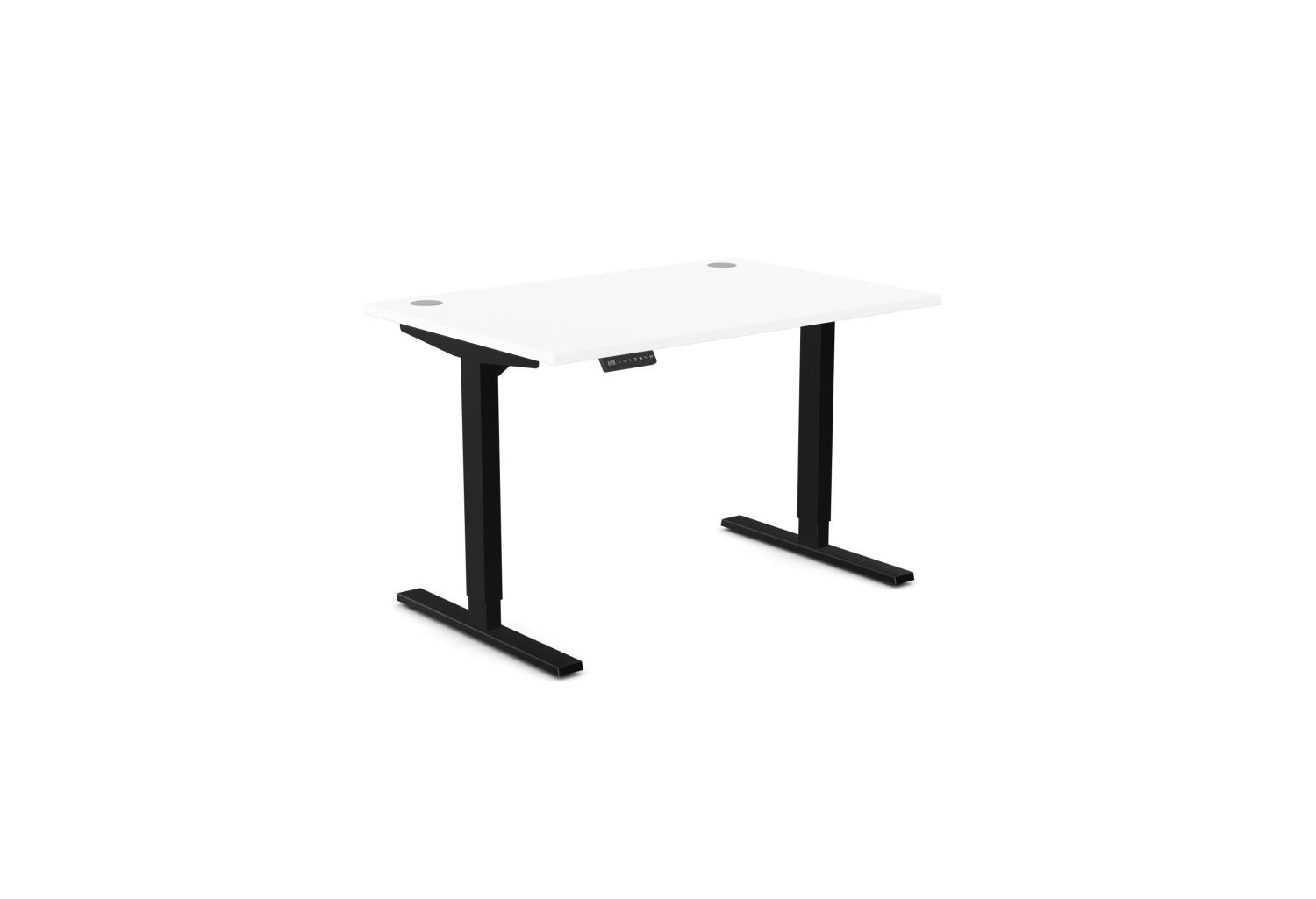 Zoom 1200 x 800 mm Black Leg, White Portal Top, Straight Sit Stand Desk | with Memory Control Unit Pad