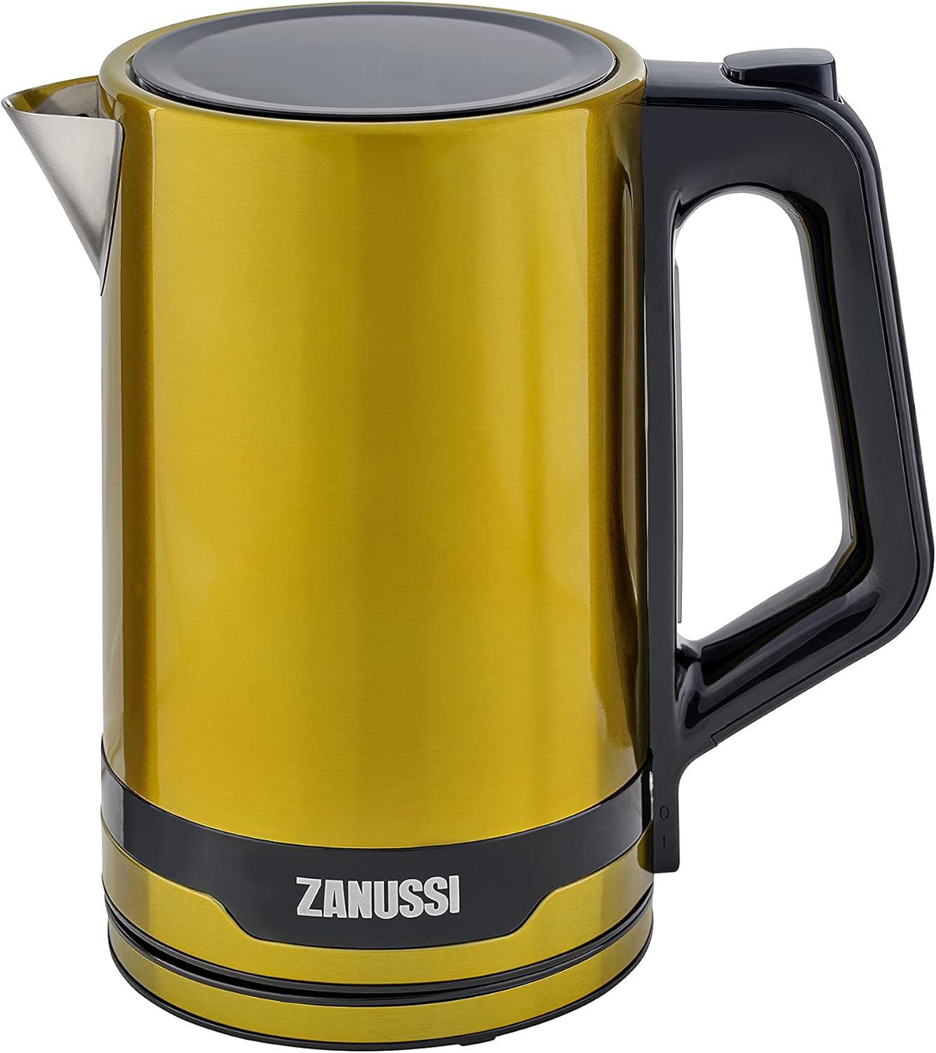 Zanussi Digital Cordless Kettle - Stainless Steel Yellow
