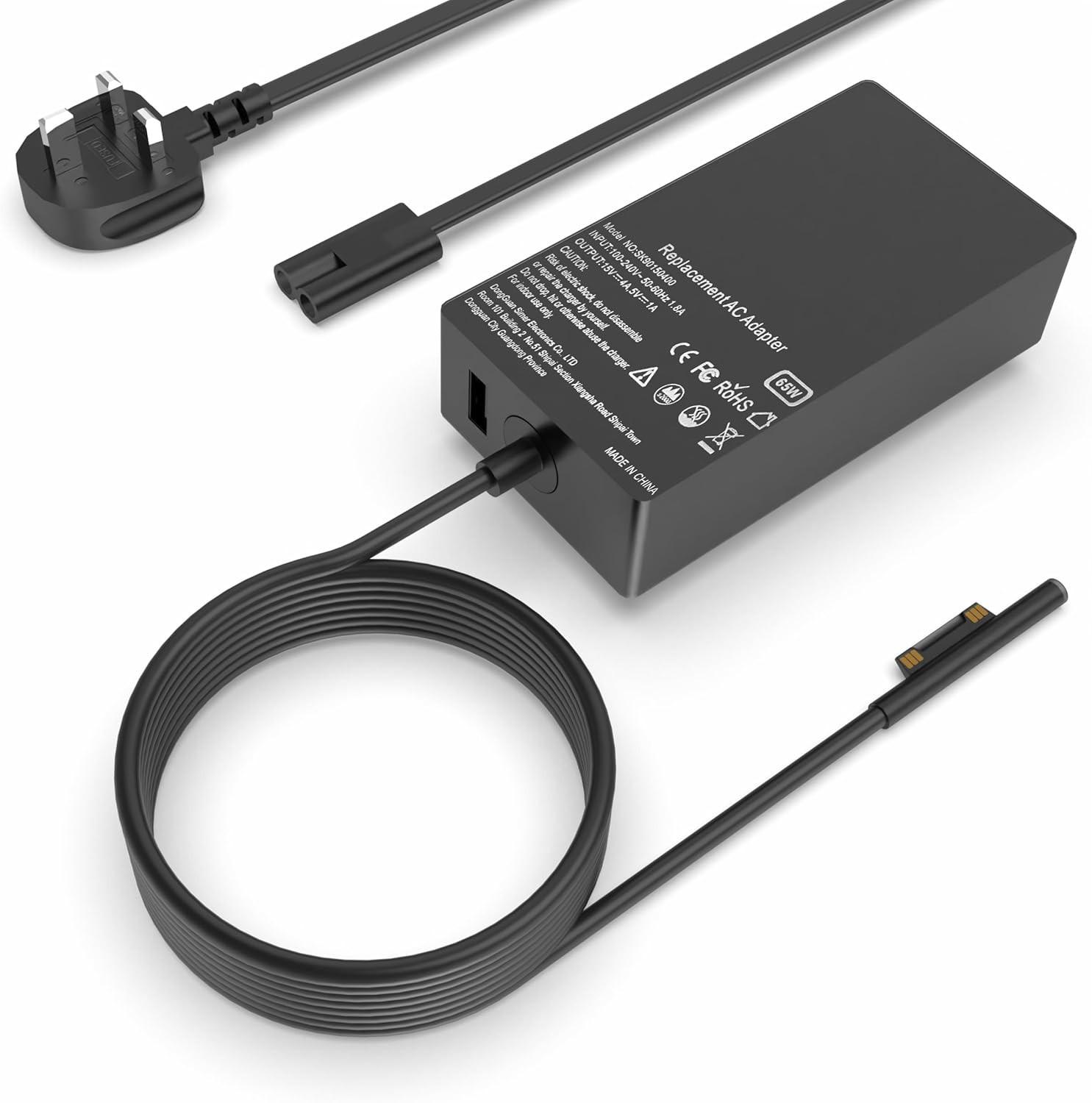 ValueX 65W Surface Pro Charger for Microsoft Surface Pro 10, 9, 8, 7+, 7, 6, 5, 4, 3, X Surface Laptop 6, 5, 4, 3, 2, 1, Microsoft Surface Book 3, 2, 1 Laptop Charger