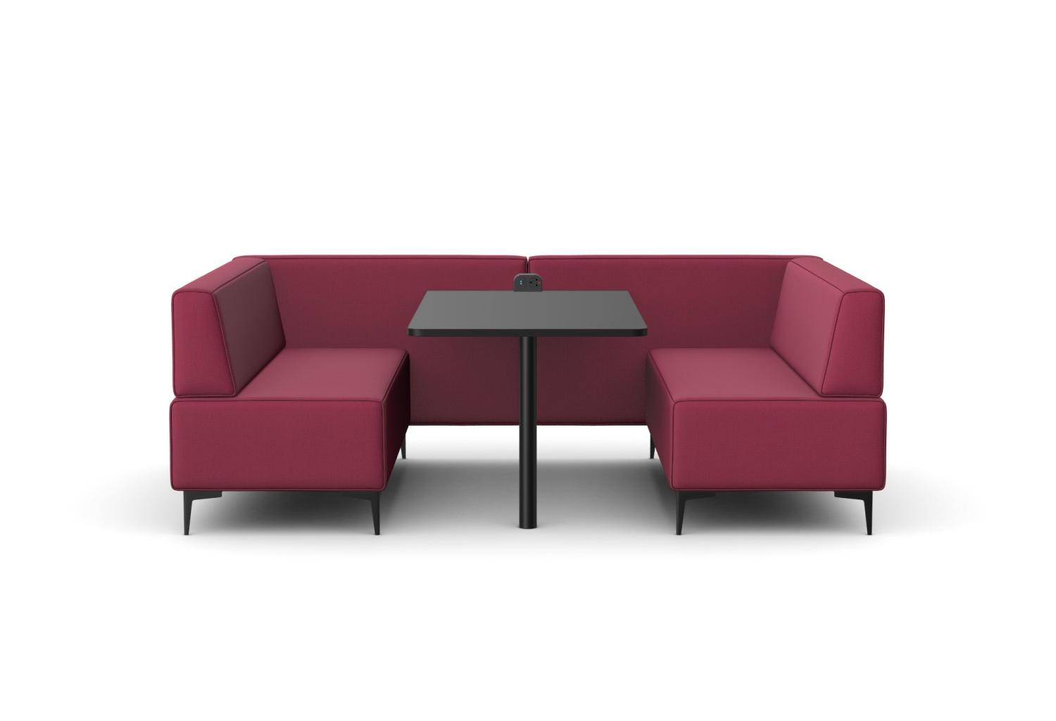 OBAN SOCIAL Four Seat Low Back Booth With Table