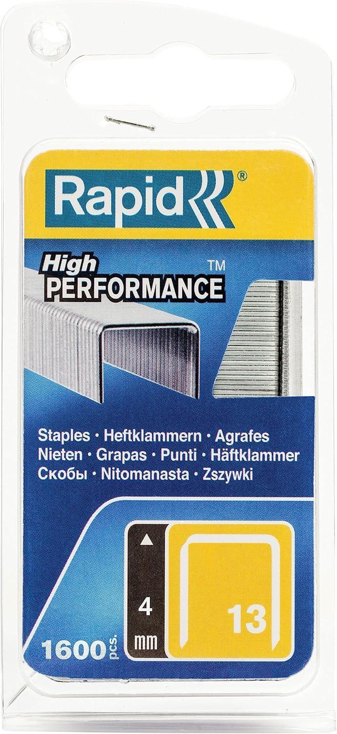 Rapid, Fine Wire Staples No. 13, Length 14 mm, 1100 Pieces, for Textile and Decoration, Galvanised Wire, High Performance