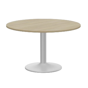 Kito 1200mm Round Meeting Table - Urban Oak & Silver Leg