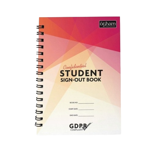 Ogham A4 Student Sign-Out Book | GDPR Secure Departure Registry
