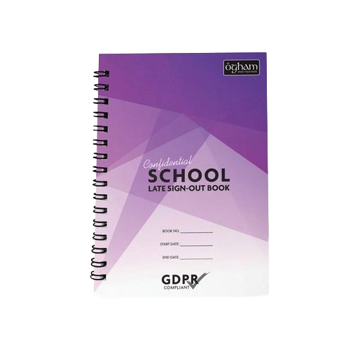 Ogham A4 Student Late Sign-Out Book | GDPR Professional Registry
