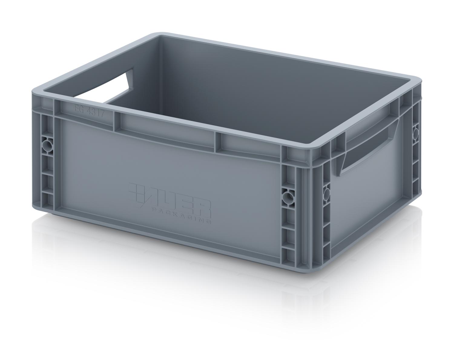 Auer Euro Container Grey 40 X 30 X 17cm High Open Handles