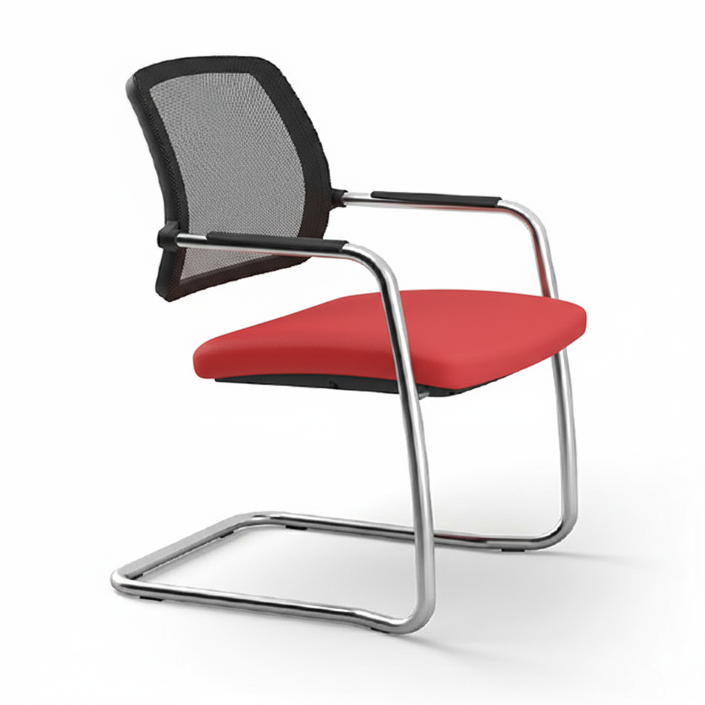 Urban Cantilever Mesh Chair Red