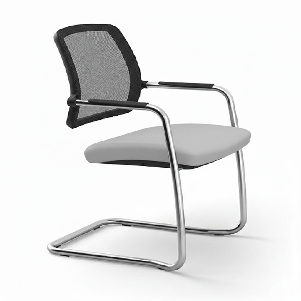 Urban Cantilever Mesh Chair Light Grey
