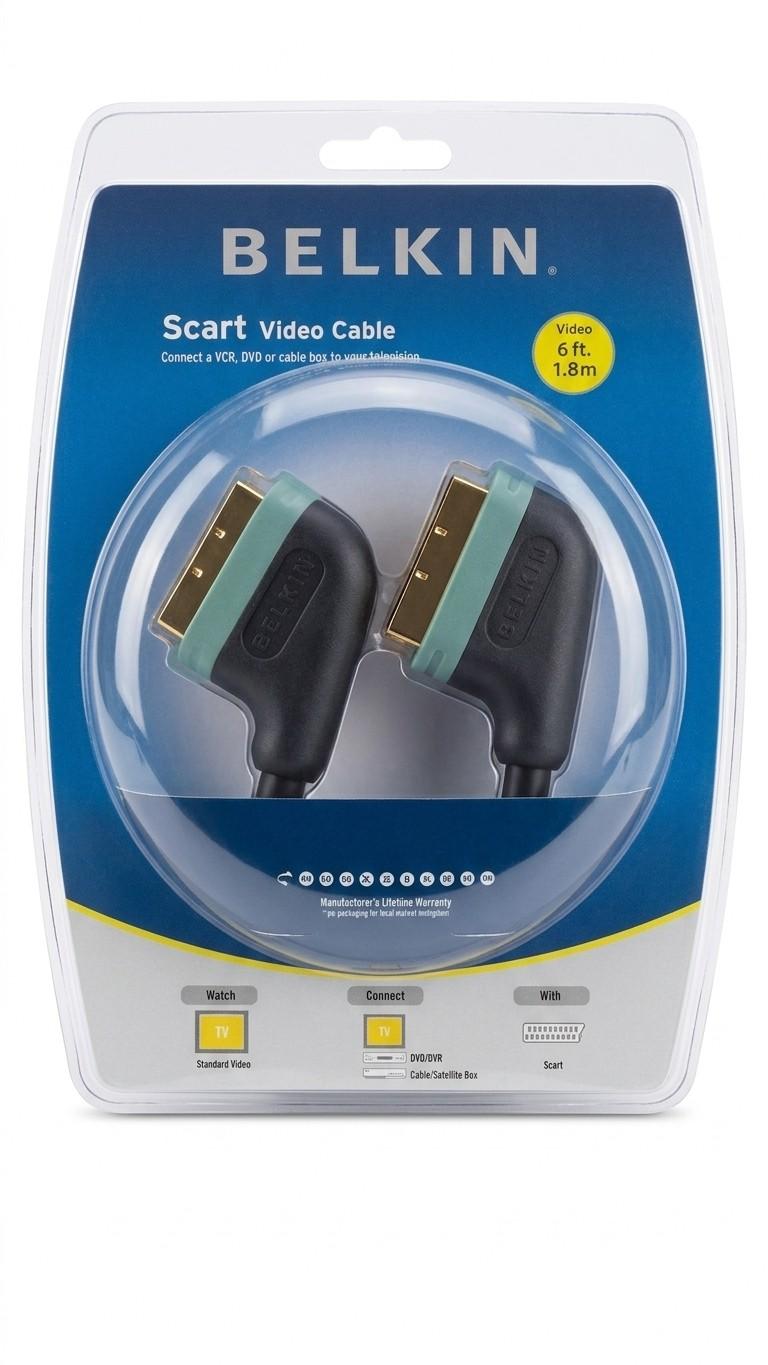 Belkin PureAV Silver Series SCART to SCART Video Cable – 1.8m (6ft) – Gold Plated