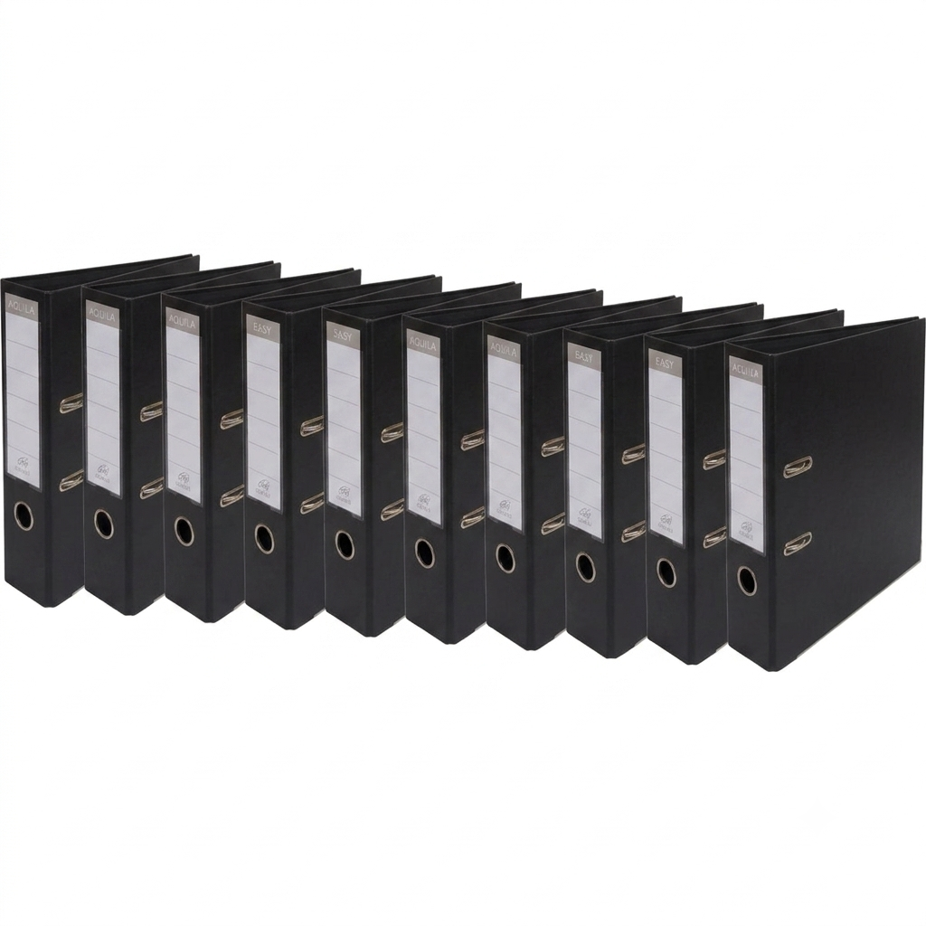 Exacompta - Ref 5341E - Prem'Touch PVC A4 Lever Arch File 70mm Spine, 75mm  FSC-Certified - Black Cover - Pack of 10