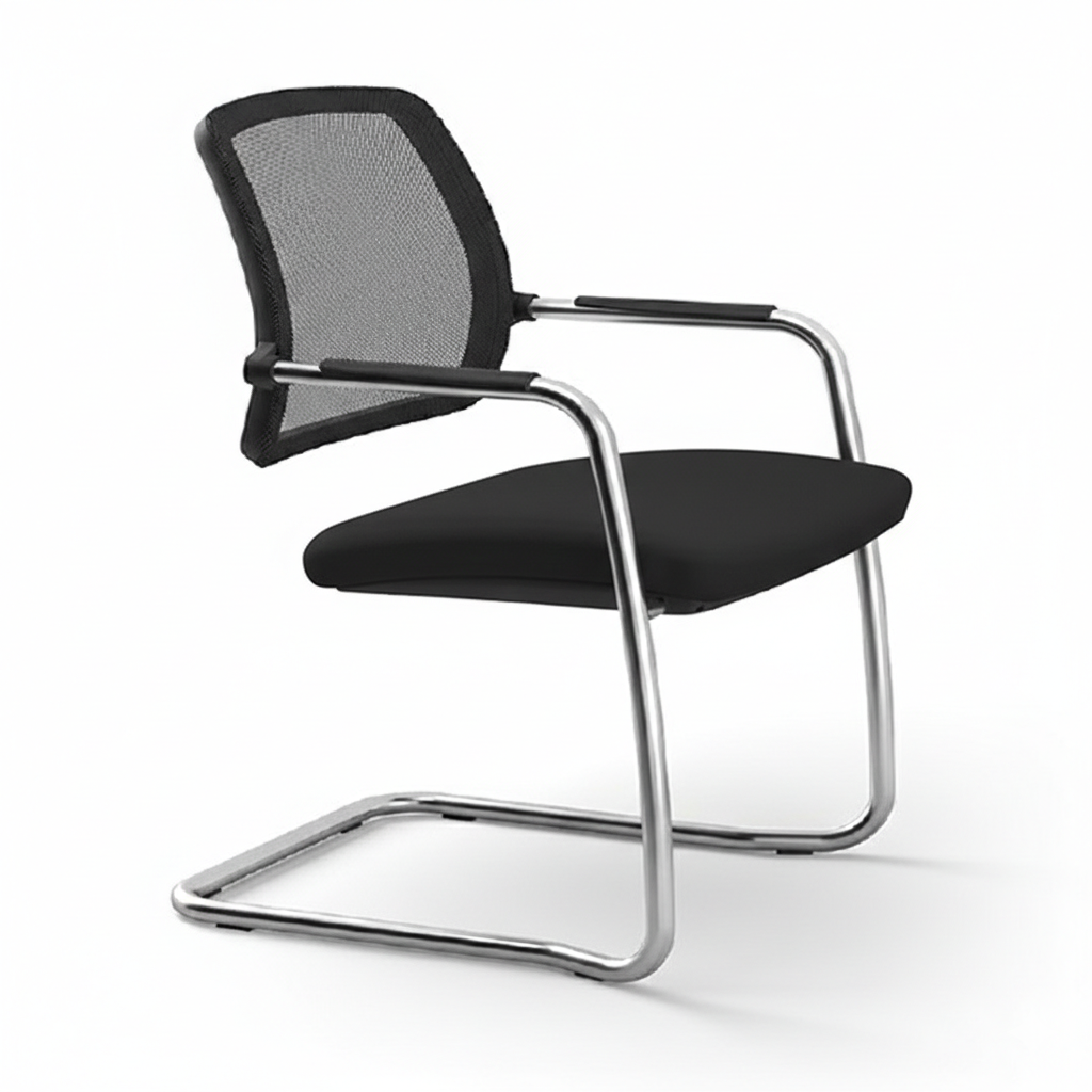 Urban Cantilever Mesh Chair Black