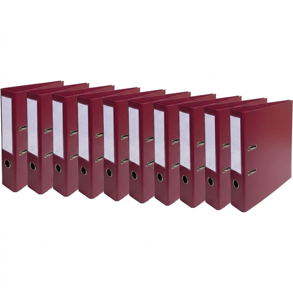 Exacompta - Ref 53740E - Prem'Touch PVC A4 Lever Arch File 70mm Spine, 75mm  FSC-Certified - Burgundy Cover - Pack of 10