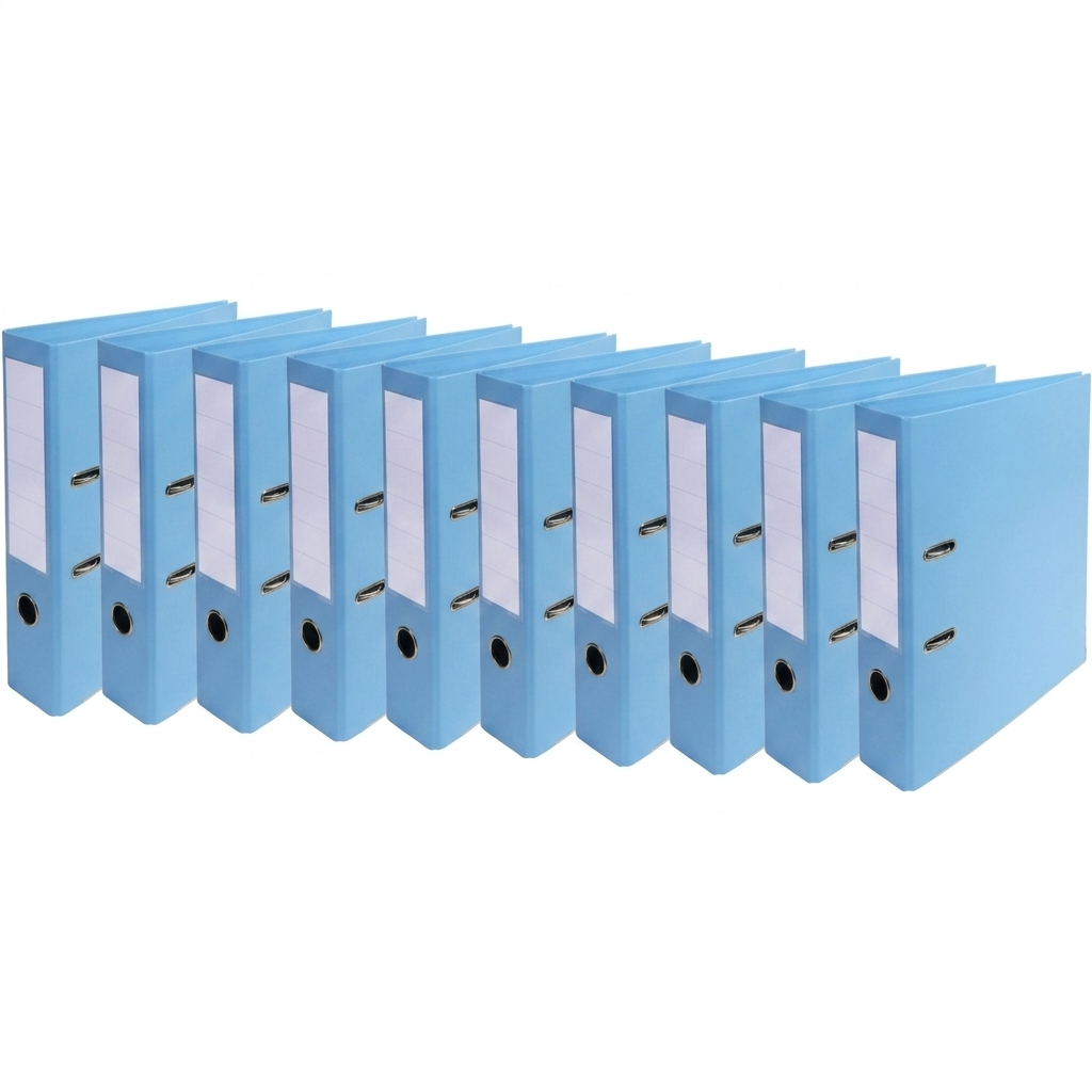 Exacompta - Ref 53702E - Prem'Touch PVC A4 Lever Arch File 70mm Spine, 75mm FSC-Certified -Light Blue Cover - Pack of 10