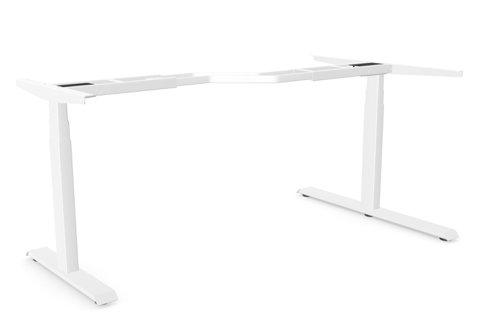 Leap 1200 - 1800 mm White Sit-Stand Radial Desk Frame | with Memory Control Unit Pad