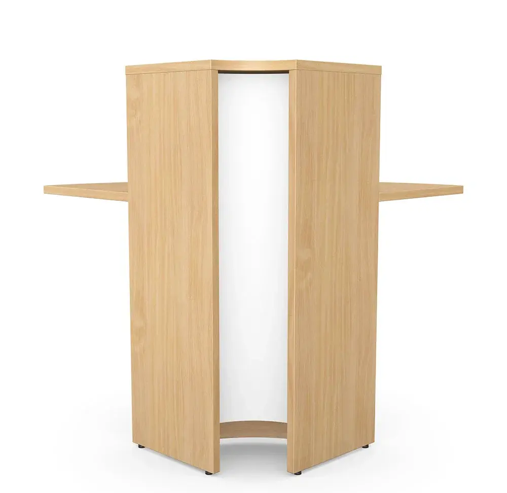 Linus Module 07 Modular Wooden Reception Desk Corner Unit - Customizable Option