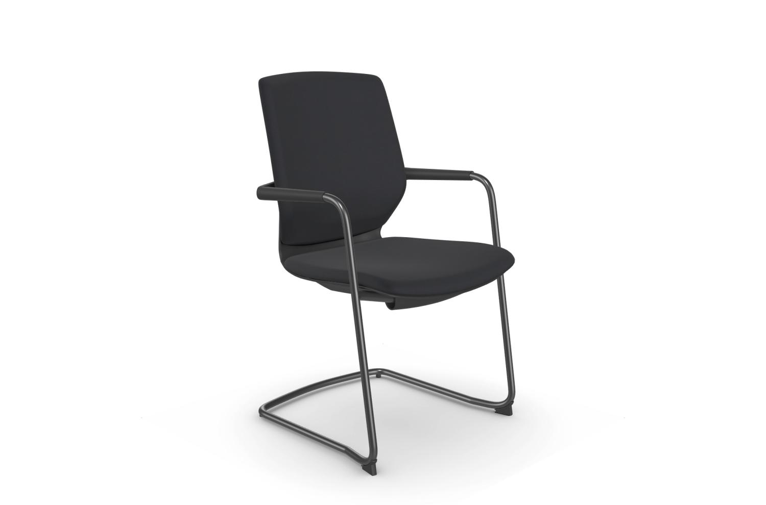 MCC - Y.88 Meeting Chair, Sliding Seat - Black Frame With Black Fabric Seat