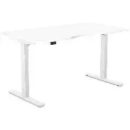 Zoom 1600 x 700 mm White Leg, White Scallop Top, Sit Stand Desk | with Memory Control Unit Pad