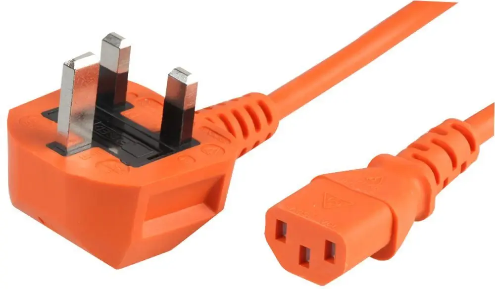 Pro Elec PEL00798 Lead UK Plug 5A to C13 Orange 3 m