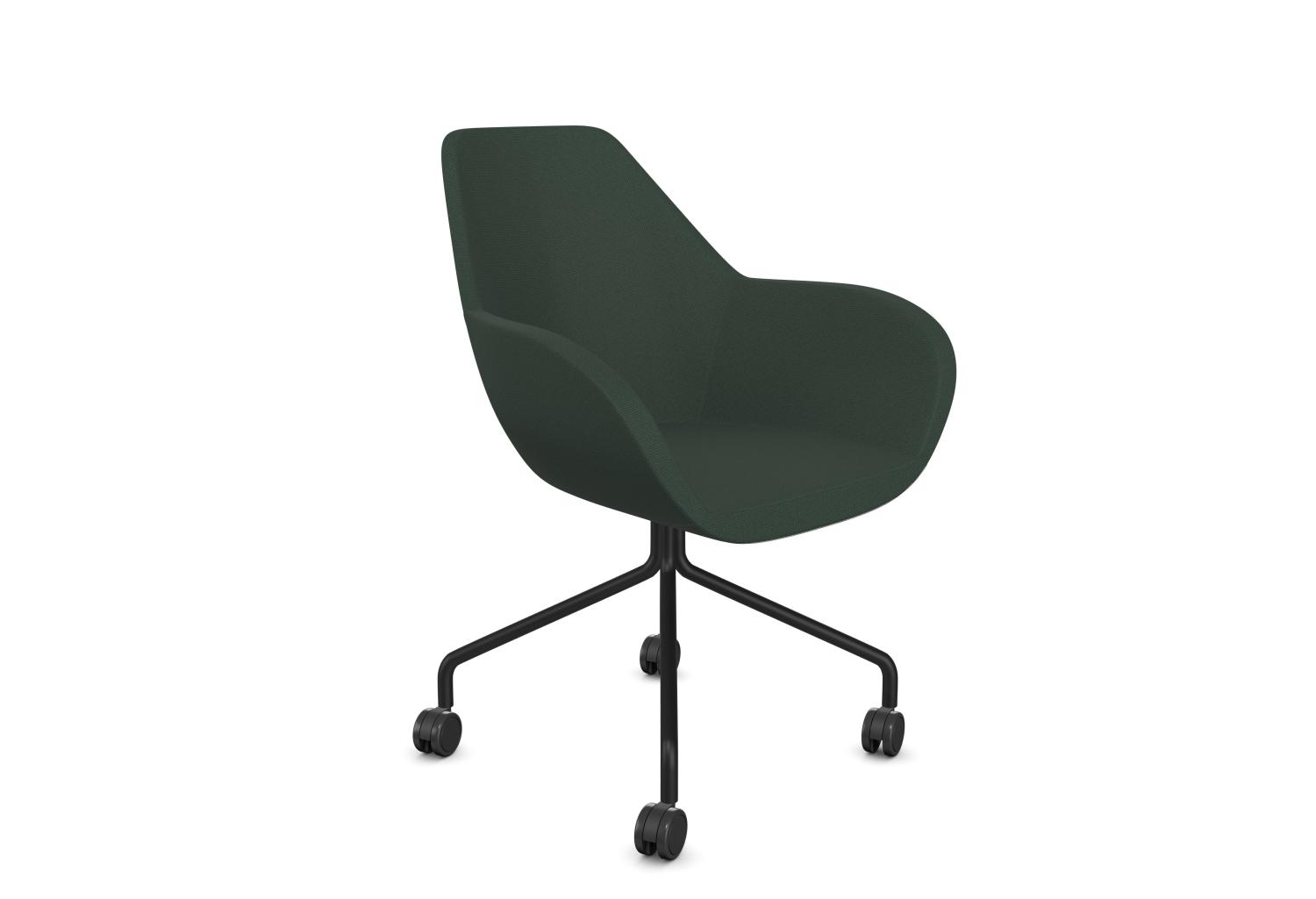 Profim Fan 4-Legged Armchair with Castors - Model 10HC Cura Fabric 68182