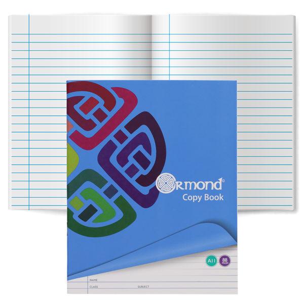 Ormond A11 88 Page Exercise Copy Books Feint Ruled School Notebooks – 8mm Margin ( Pack of 10)