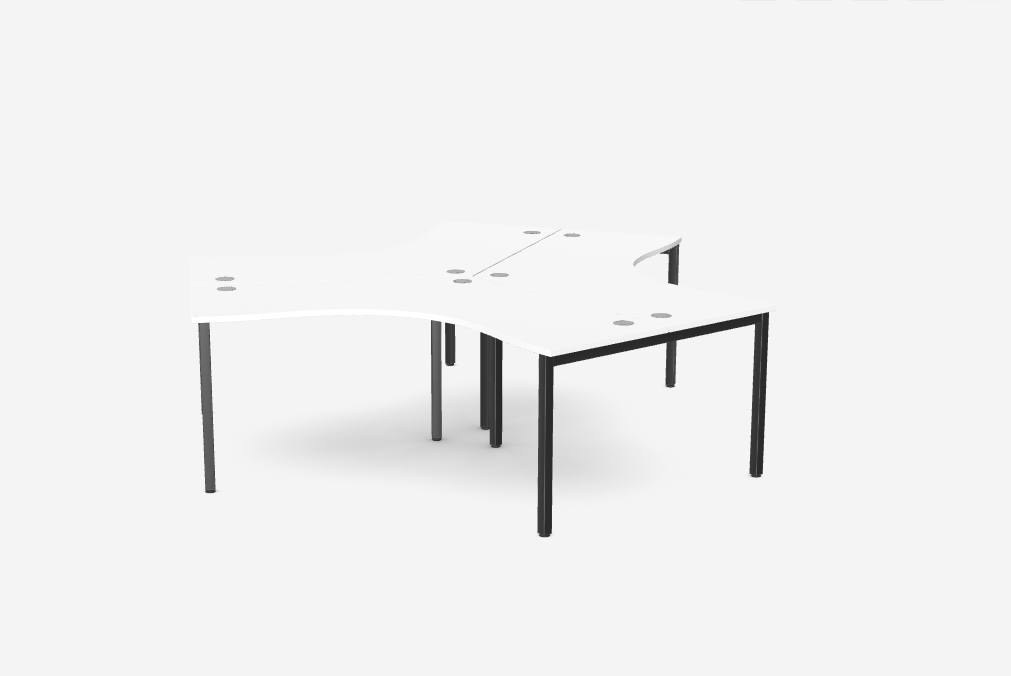 C-Sense 120 Degree 3 Person Bench Silver Leg 1400mm Section Top With Three Portal