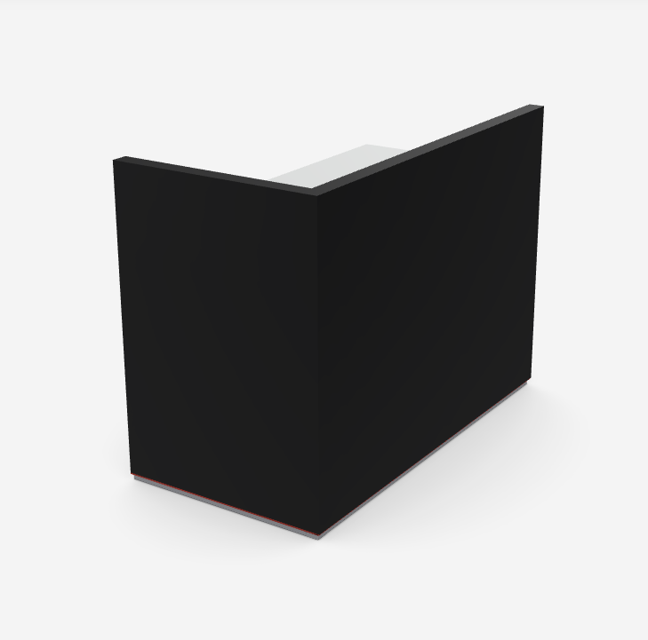 Balma - Furonto Reception Counter Desk, Right End, Black F2-04