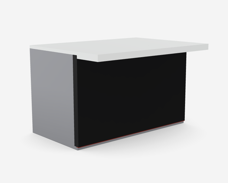 Balma - Furonto Middle Reception Counter Desk, Straight Low, Black F2-03