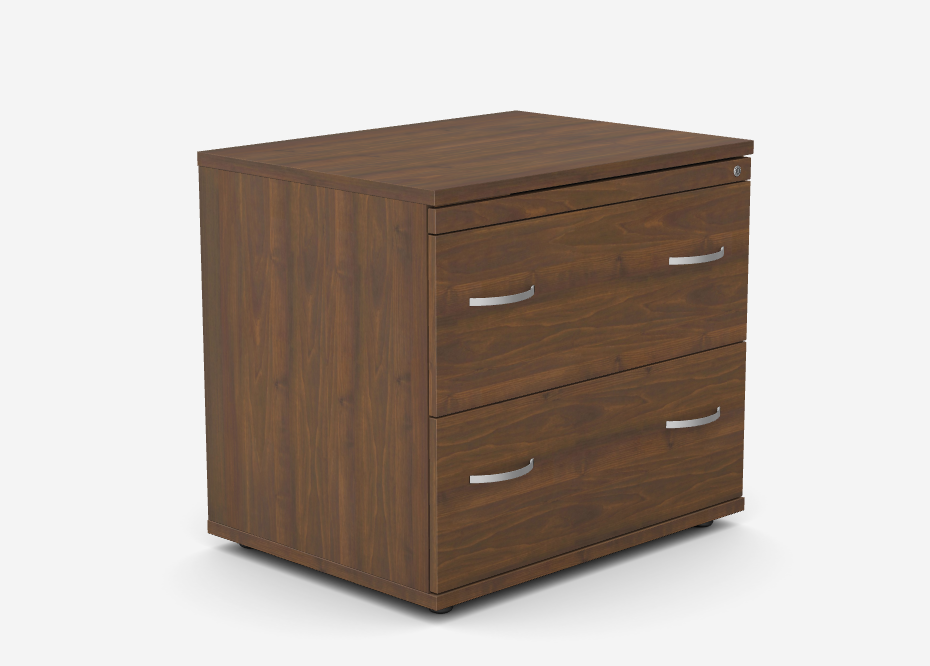 Kito 2-Drawer Antique Walnut Side Filer - Lateral Filing Cabinet