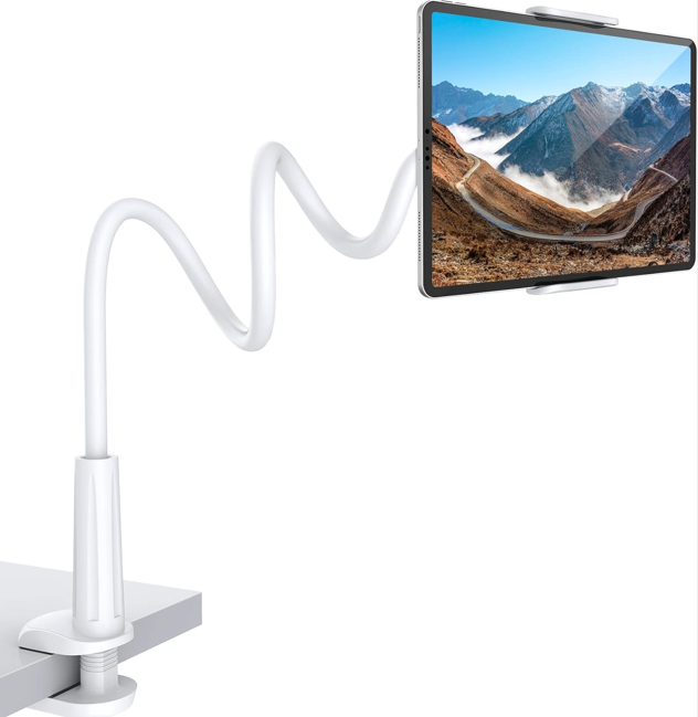 Olixar Tablet Clamp Stand - Adjustable Gooseneck Smartphone Mount LongArm - Universal Compatibility - 360 Degree Rotation