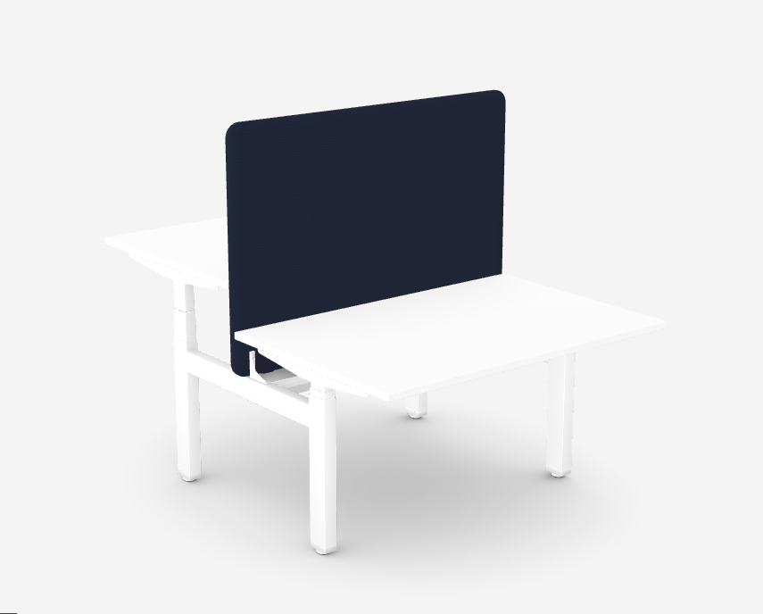 Aero Bench Mounted Privacy Screen - H 850mm x W 1200-1800mm - Camira Cara, Camira Lucia Fabrics